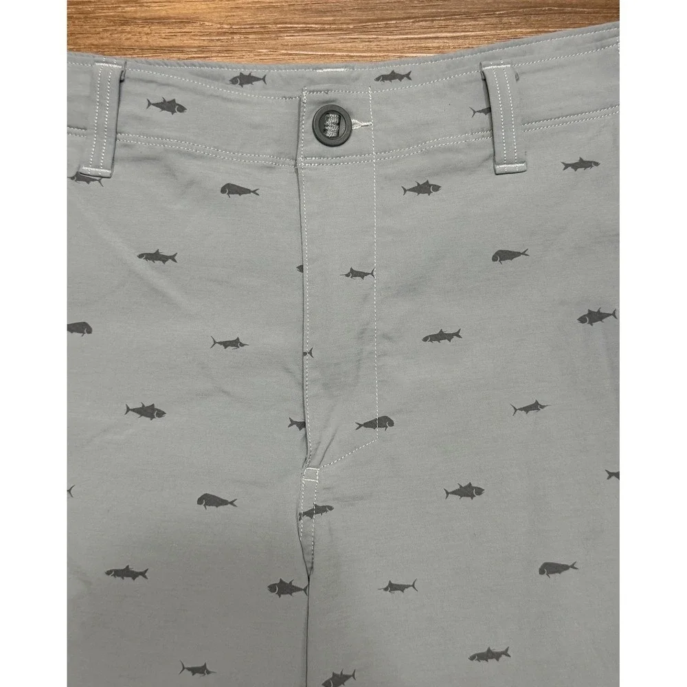 Under Armour HeatGear Mens Fish Hunter AOP Performance Shorts Blue Grey Size 38